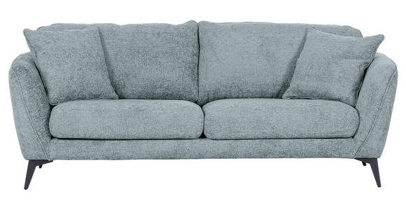 BIGSOFA Chenille Hellblau  - Schwarz/Hellblau, KONVENTIONELL, Textil/Metall (215/70/98cm) - Carryhome