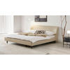 POLSTERBETT 180/200 cm,  in Beige, Lattenrost,  - Beige/Schwarz, MODERN, Leder/Holz (180/200cm) - Livetastic