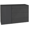 SIDEBOARD Imola  in 131/89/42 cm  - Anthrazit/Schwarz, Design, Glas/Holzwerkstoff (131/89/42cm) - Novel