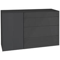 SIDEBOARD Imola  in 131/89/42 cm  - Anthrazit/Schwarz, Design, Glas/Holzwerkstoff (131/89/42cm) - Novel