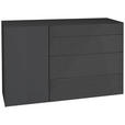 SIDEBOARD Imola  in 131/89/42 cm  - Anthrazit/Schwarz, Design, Glas/Holzwerkstoff (131/89/42cm) - Novel