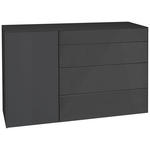 SIDEBOARD Imola  in 131/89/42 cm  - Anthrazit/Schwarz, Design, Glas/Holzwerkstoff (131/89/42cm) - Novel