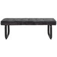 SITZBANK 140/48/45 cm Samt, Velours Anthrazit Metall  - Anthrazit, Design, Textil/Metall (140/48/45cm) - Carryhome