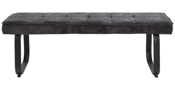 SITZBANK 140/48/45 cm Samt, Velours Anthrazit Metall - Anthrazit, Design, Textil/Metall (140/48/45cm) - Carryhome