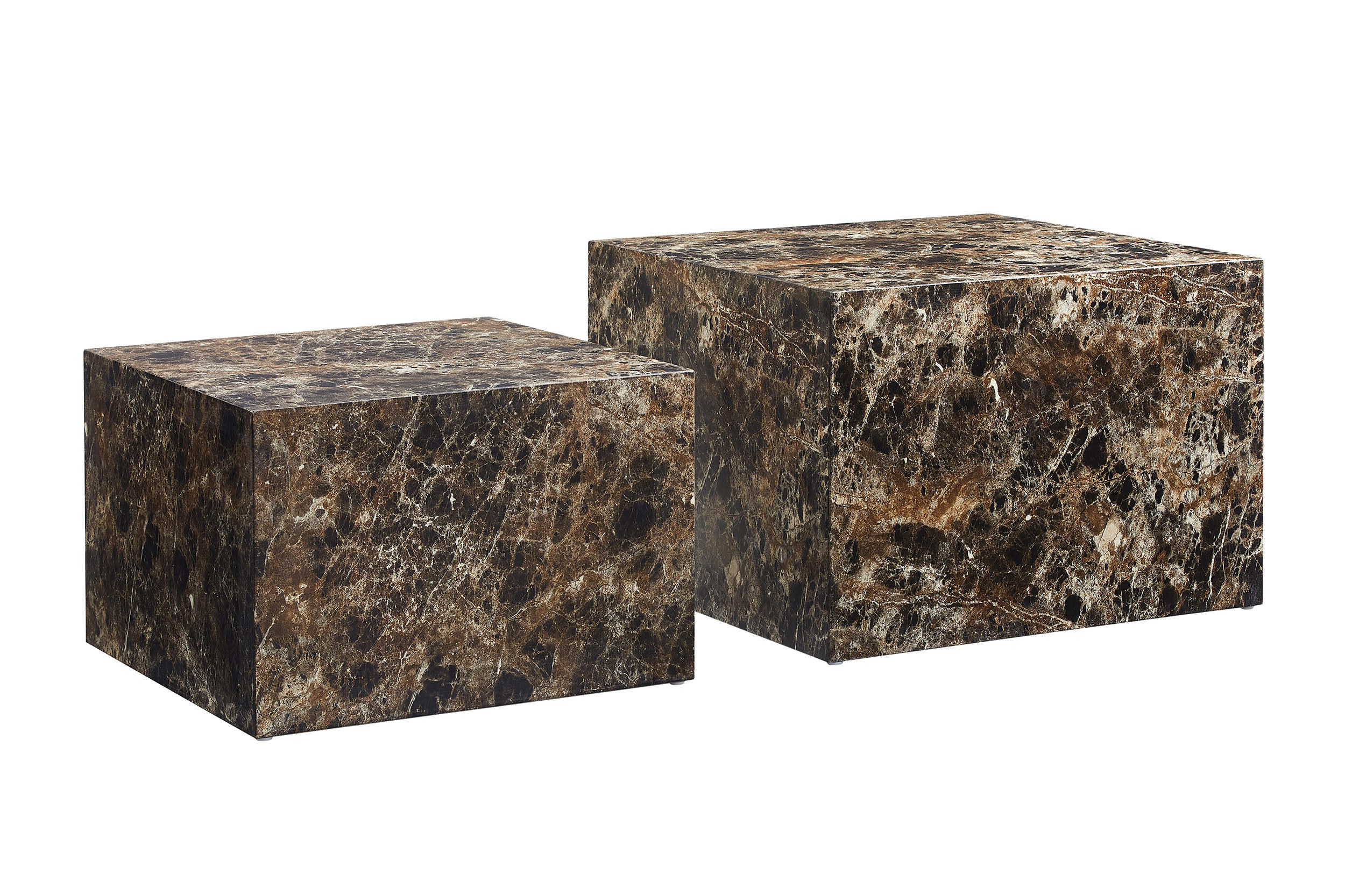 COUCHTISCHSET 58-50/58-50/40-33 cm quadratisch Braun  - Braun, Design, Holzwerkstoff (58-50/58-50/40-33cm) - Livetastic