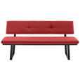 SITZBANK 180/86/60 cm  in Rot, Schwarz  - Rot/Schwarz, MODERN, Textil/Metall (180/86/60cm) - Cantus
