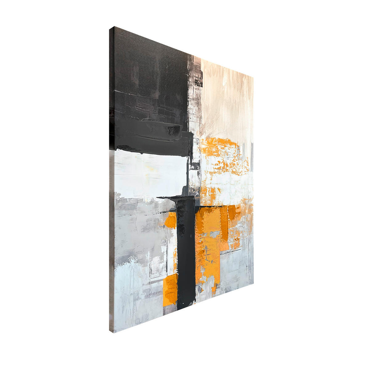 OBRAZ NA PLÁTNE, abstraktné, 70/100 cm  - sivá/biela, Design, kompozitné drevo/textil (70/100cm) - Monee