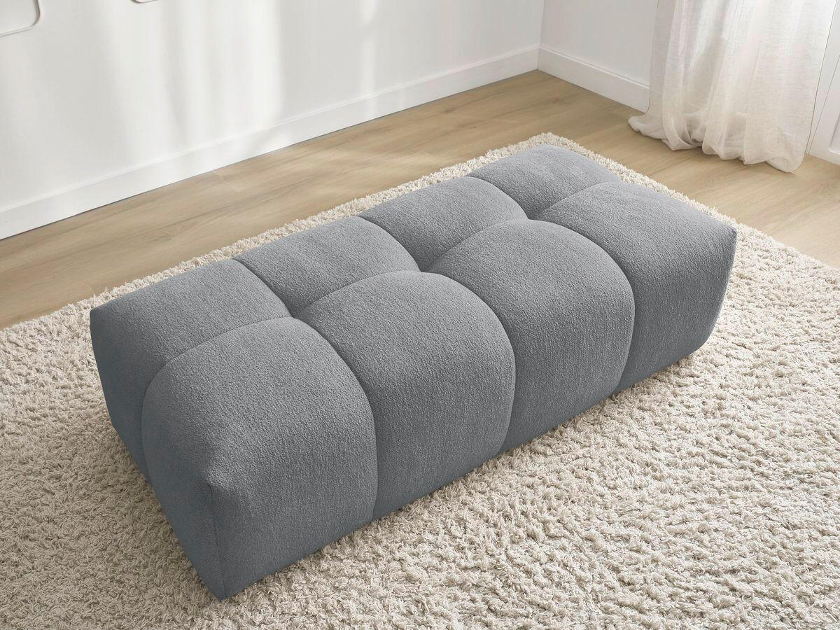 HOCKER EVEREST Flachgewebe Dunkelgrau  - Dunkelgrau/Schwarz, MODERN, Kunststoff/Textil (166/100/40cm)