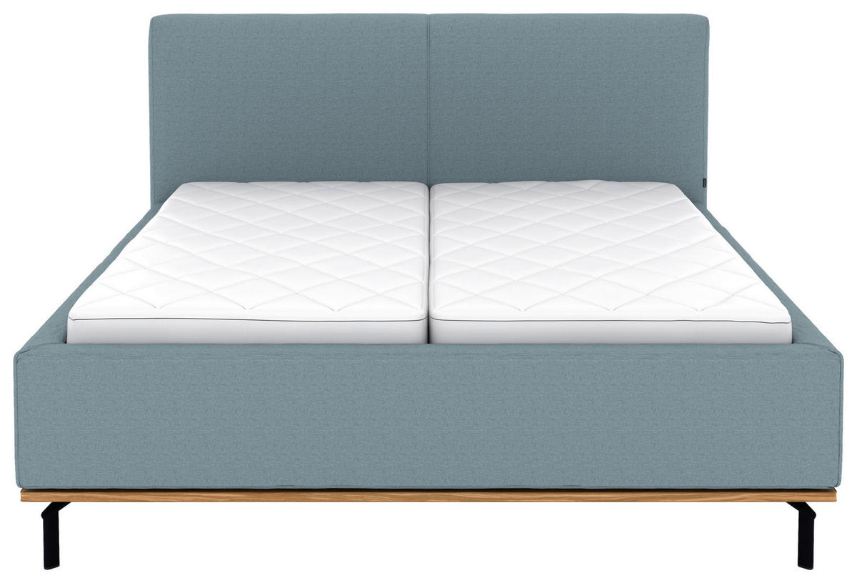 POLSTERBETT Matratze, Lattenrost, Bettkasten 180/200 cm  in Blau  - Blau/Graphitfarben, Design, Holz/Textil (180/200cm) - Musterring