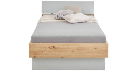 BETT 120/200 cm  in Grau, Eichefarben  - Eichefarben/Grau, MODERN, Holzwerkstoff (120/200cm) - Xora