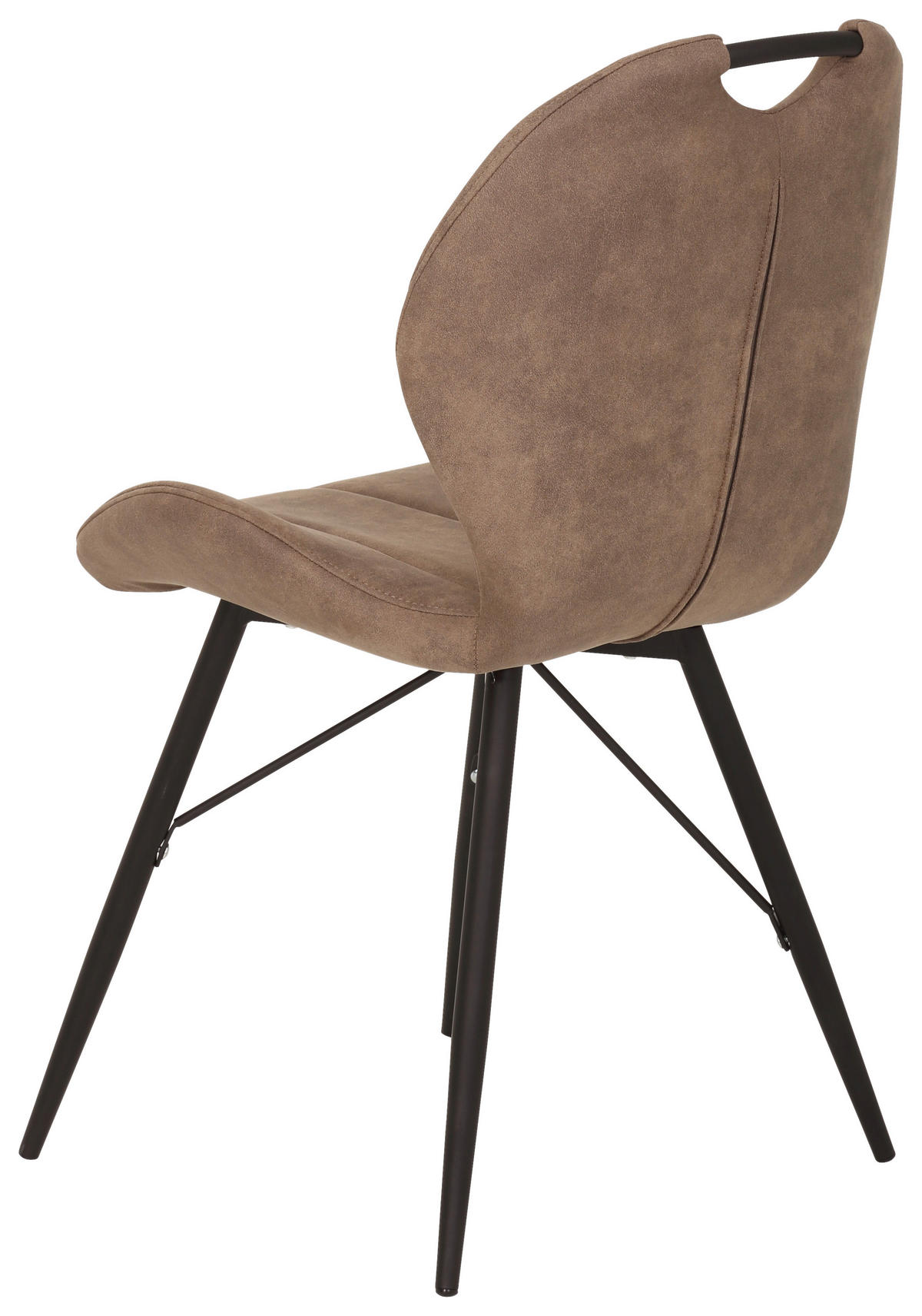 STUHL-SET 2 Stück  in Stahl Mikrofaser Metall, Textil  - Schlammfarben/Schwarz, MODERN, Textil/Metall (50/86/56cm) - MID.YOU