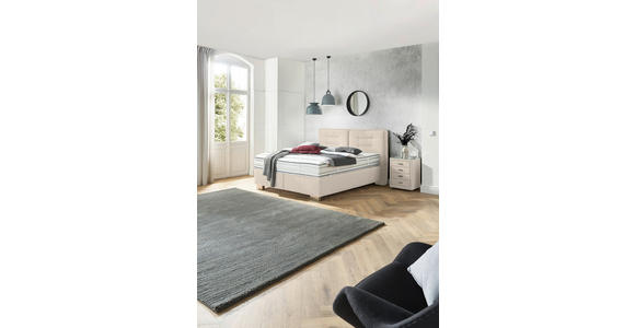 BOXSPRINGBETT 180/200 cm,  in Beige, Matratze, H2 + H2 = mittel  - Chromfarben/Beige, KONVENTIONELL, Textil (180/200cm) - Dieter Knoll