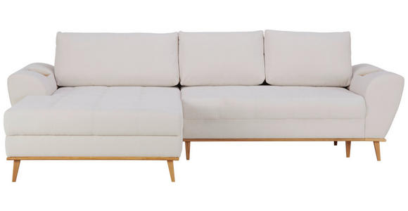 ECKSOFA Creme Webstoff - Eichefarben/Creme, Design, Holz/Textil (175/282cm) - Carryhome