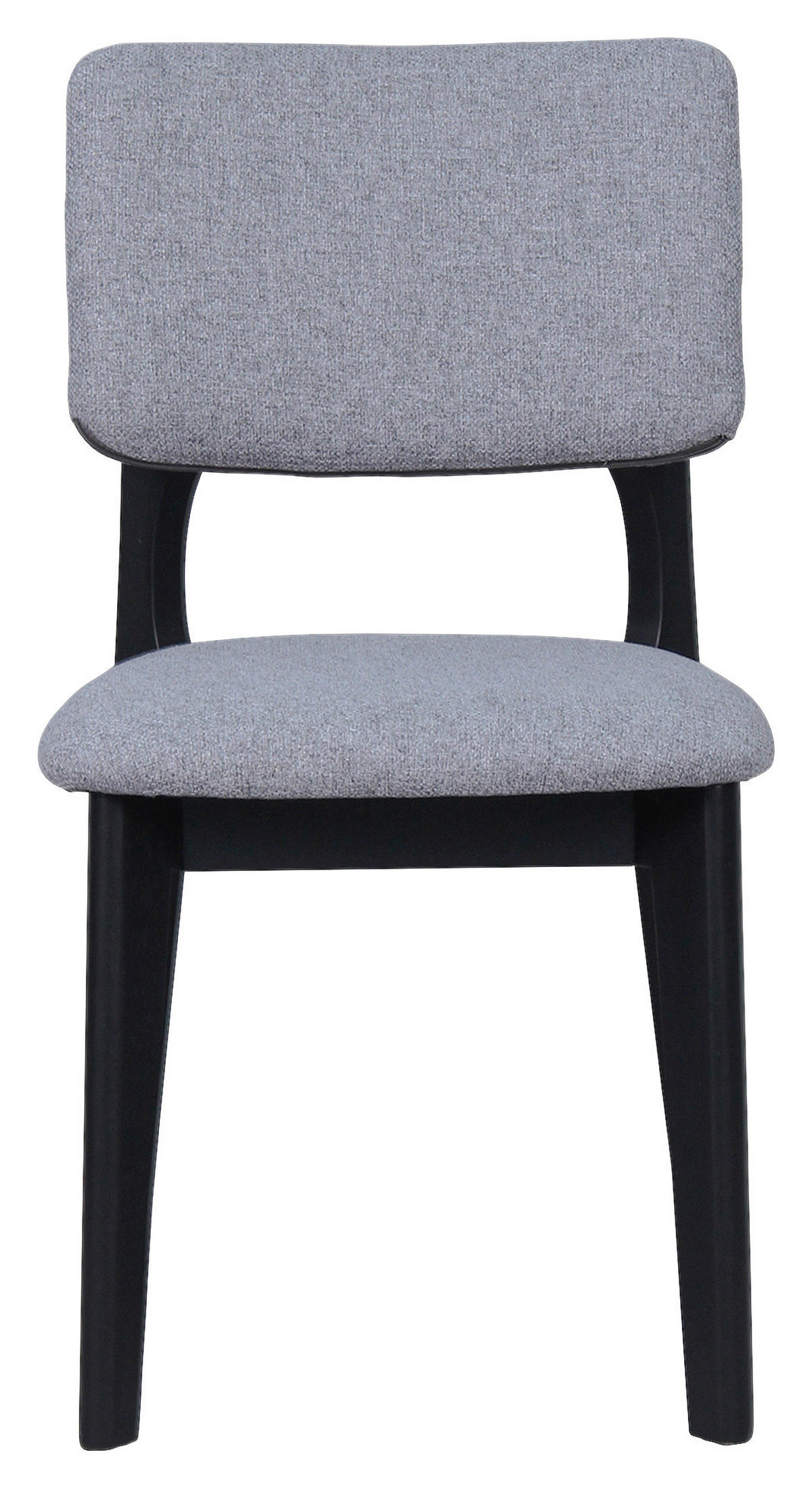 STUHL-SET Webstoff Grau, Schwarz Kautschukholz massiv  - Schwarz/Grau, MODERN, Holz/Textil (48/87/54cm) - MID.YOU