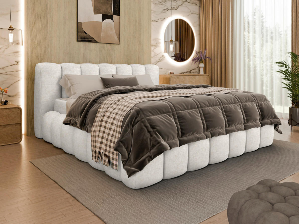 POLSTERBETT Lattenrost, Bettkasten Beige 160/200 cm  - Birkefarben/Beige, Trend, Holz/Kunststoff (160/200cm) - Esposa