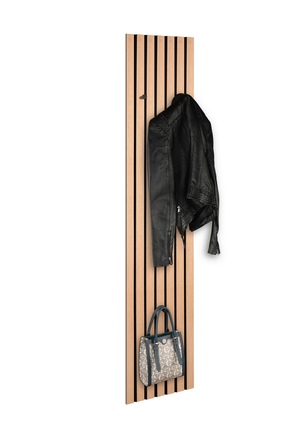 GARDEROBENPANEEL  in 25/160/7 cm  - Schwarz/Eiche Artisan, MODERN, Holzwerkstoff/Textil (25/160/7cm) - Xora
