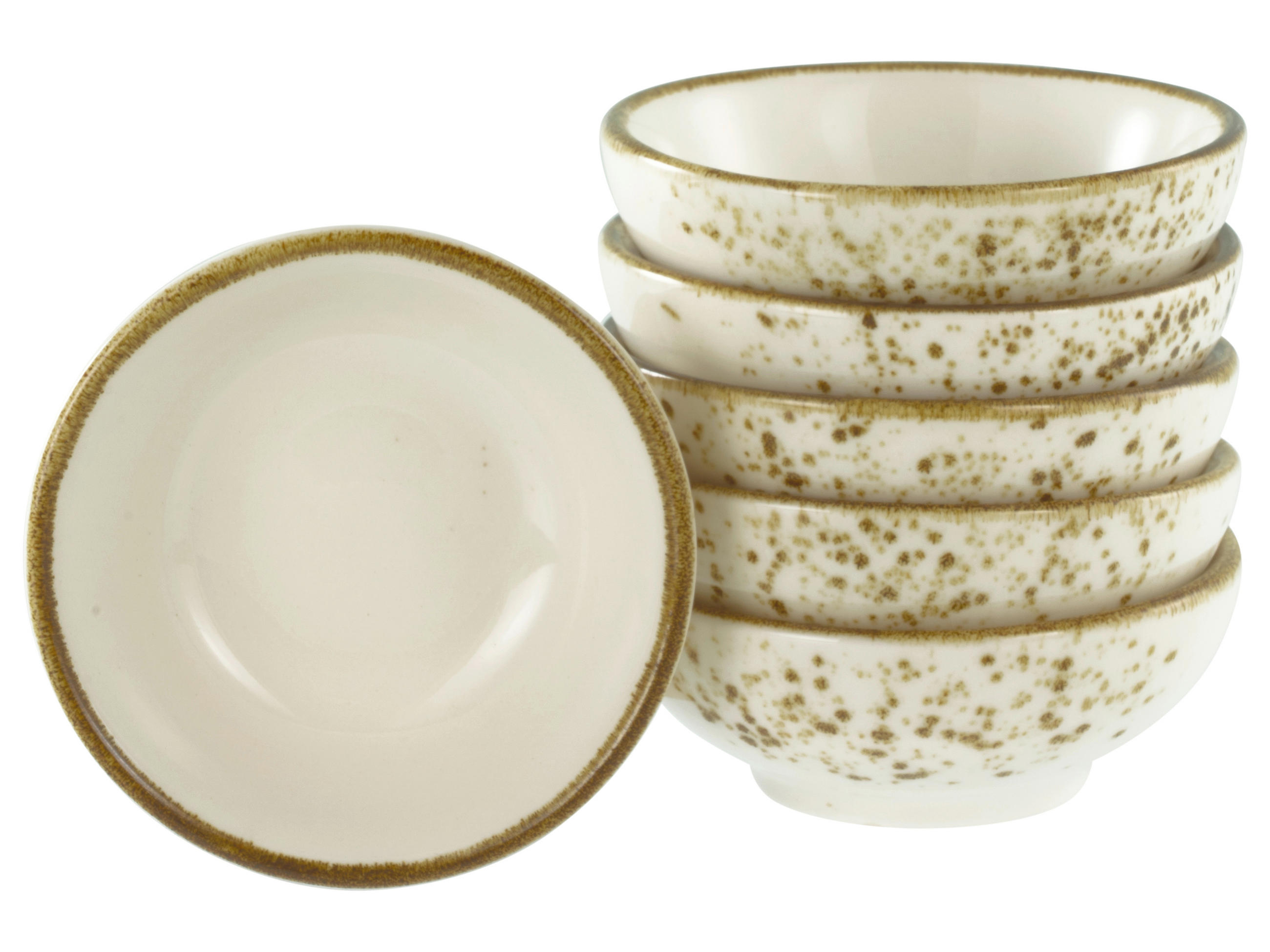 Dipschalenset, 6tlg. Steinzeug, Creme