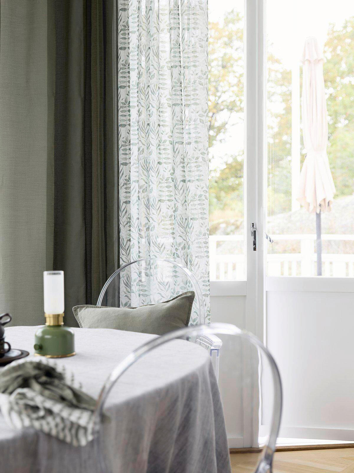 FERTIGVORHANG halbtransparent  - Hellgrün, Design, Textil (140/280cm) - Svanefors