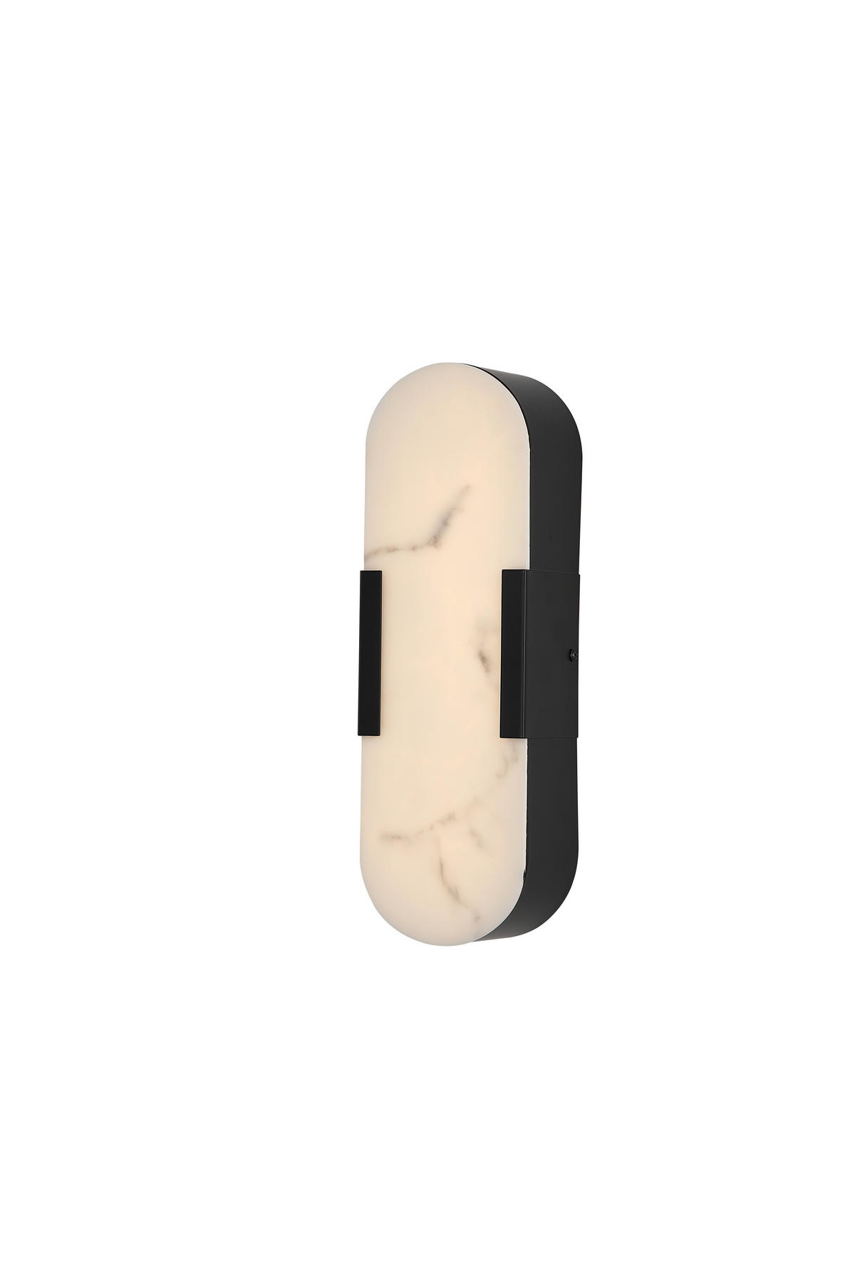 LED-WANDLEUCHTE Opaline 11/35/6 cm   - Schwarz/Weiß, Design, Naturmaterialien/Metall (11/35/6cm) - Searchlight