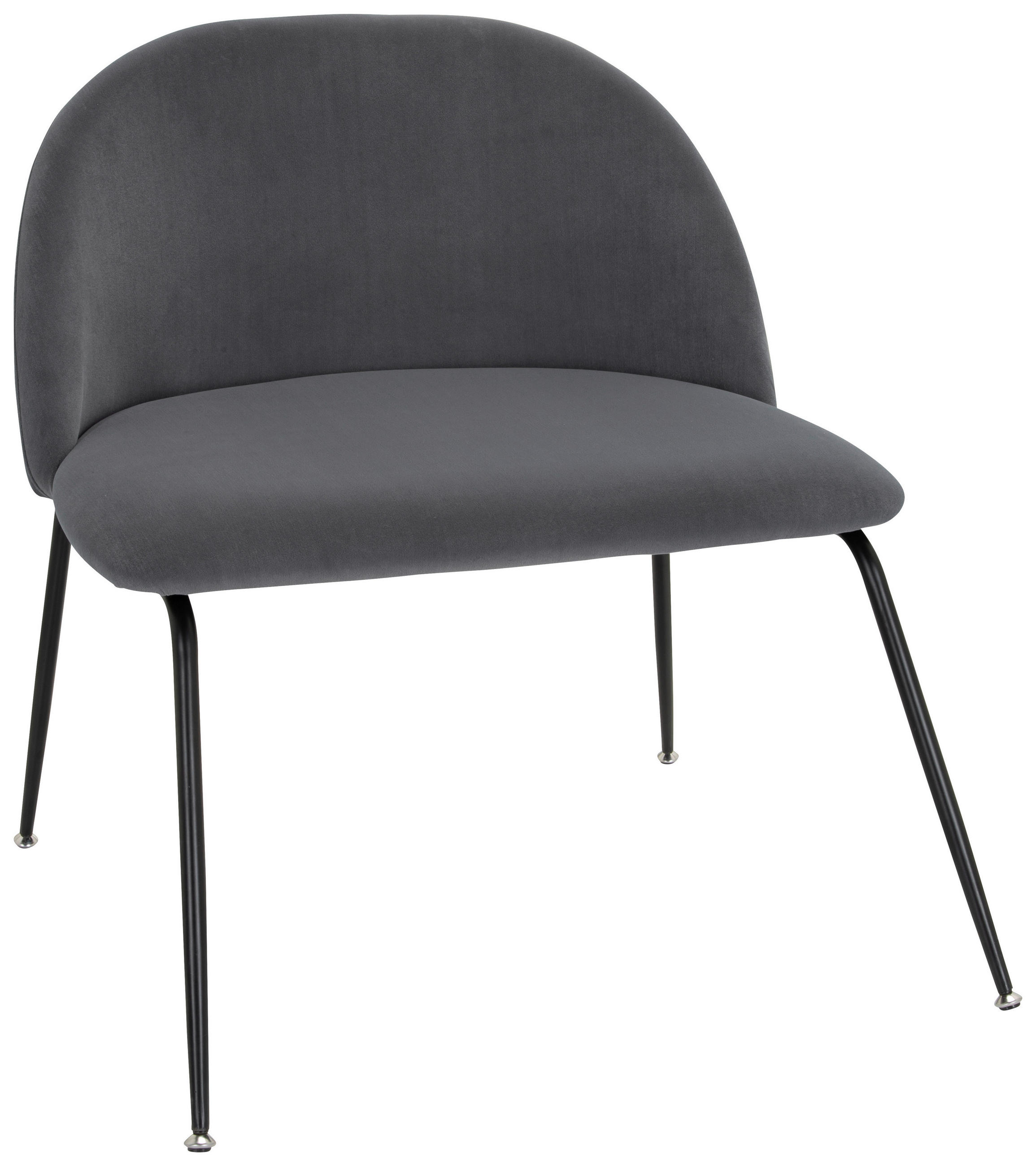 STUHL Samt Grau  - Schwarz/Grau, Basics, Textil/Metall (72/80/65cm) - MID.YOU