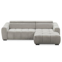 ECKSOFA  Webstoff Greige  - Greige/Schwarz, Design, Kunststoff/Textil (274/177cm) - Livetastic