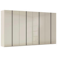 DREHTÜRENSCHRANK 400/235/61 cm,  in Champagner, 8-türig  - Champagner/Graphitfarben, Basics, Glas/Holzwerkstoff (400/235/61cm) - Novel