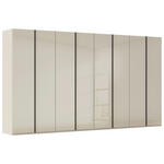 DREHTÜRENSCHRANK 400/223/61 cm,  in Champagner, 8-türig  - Champagner/Graphitfarben, Basics, Glas/Holzwerkstoff (400/223/61cm) - Novel