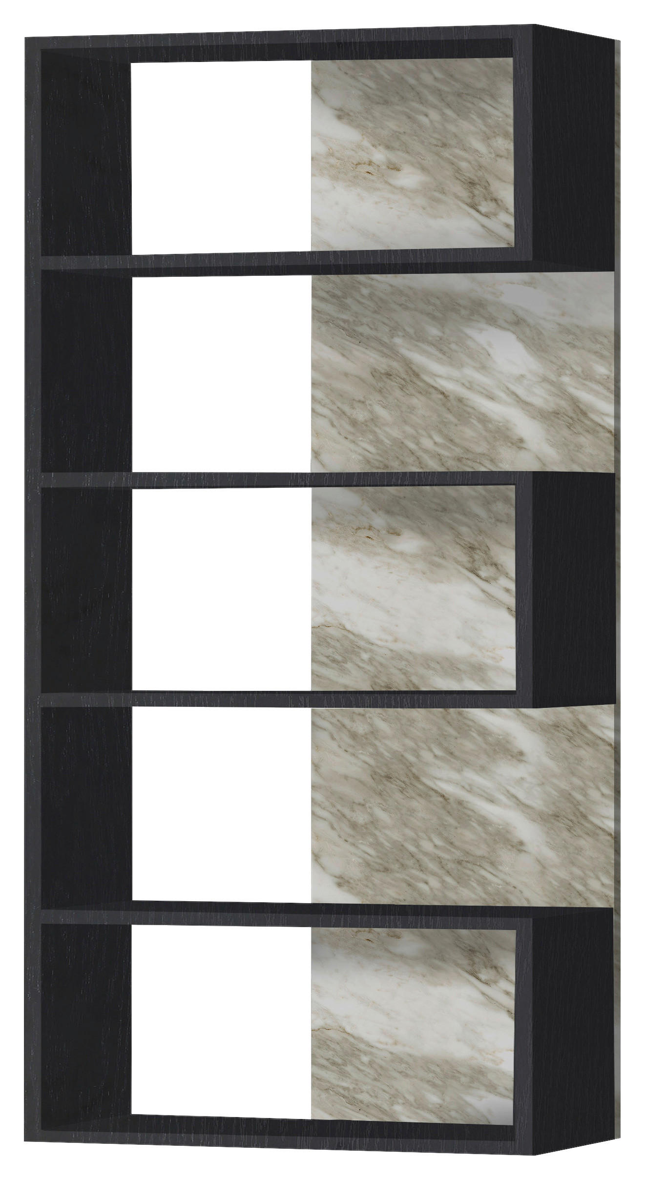 ETAJERĂ  100/175/25 cm negru, alb  - alb/negru, Modern, material pe bază de lemn (100/175/25cm) - Carryhome