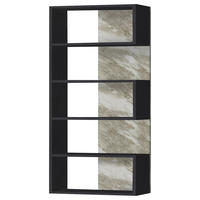 ETAJERĂ  100/175/25 cm negru, alb  - alb/negru, Modern, material pe bază de lemn (100/175/25cm) - Carryhome