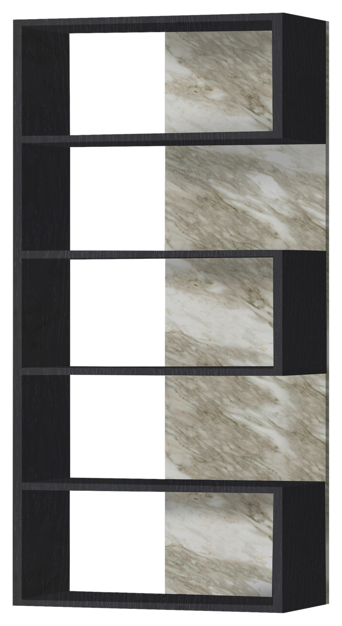 ETAJERĂ  100/175/25 cm negru, alb  - alb/negru, Modern, material pe bază de lemn (100/175/25cm) - Carryhome