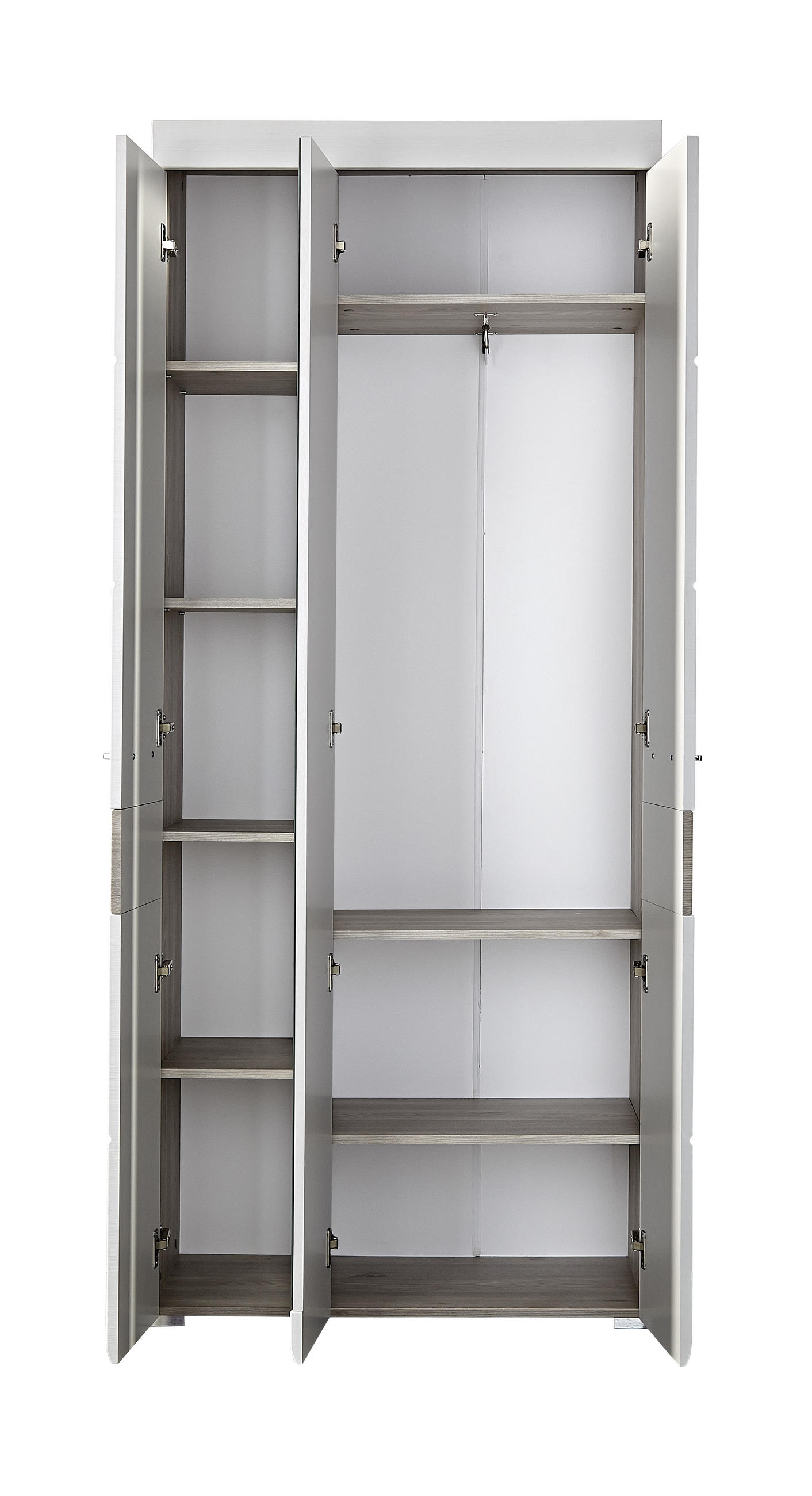 ORMAR GARDEROBNI boje srebrnog hrasta - bijela/boje srebrnog hrasta, Design (85/200/40cm) - Xora