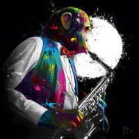 KUNSTDRUCK 14/14 cm  - Multicolor/Schwarz, Basics, Papier (14/14cm) - Monee