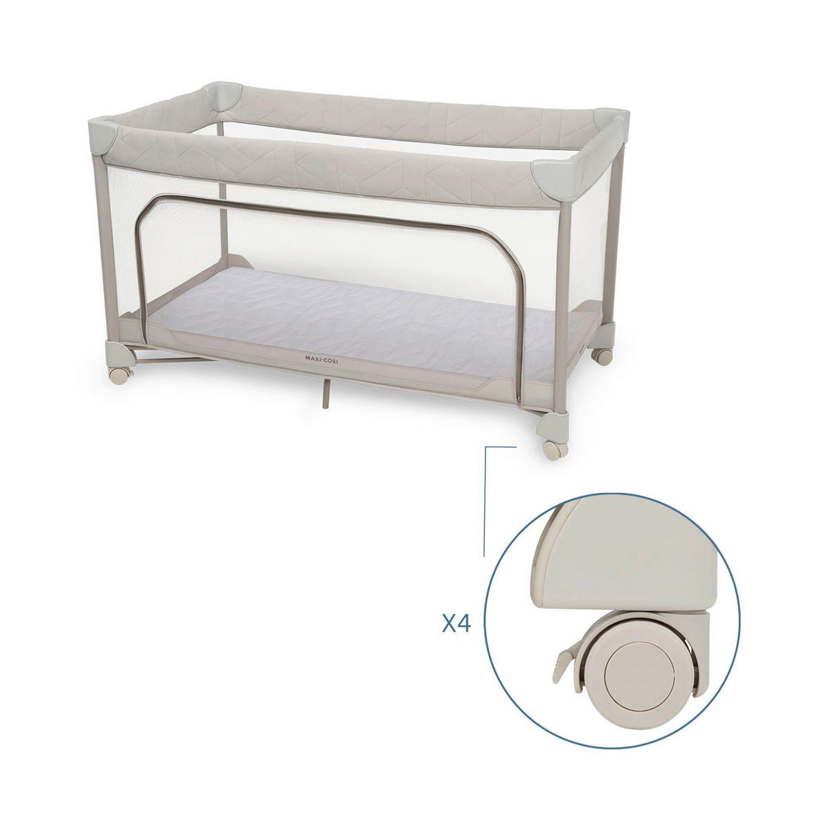 REISEBETT Merlin Creme  - Creme, Basics, Kunststoff/Textil (65/125/73cm) - Maxi-Cosi