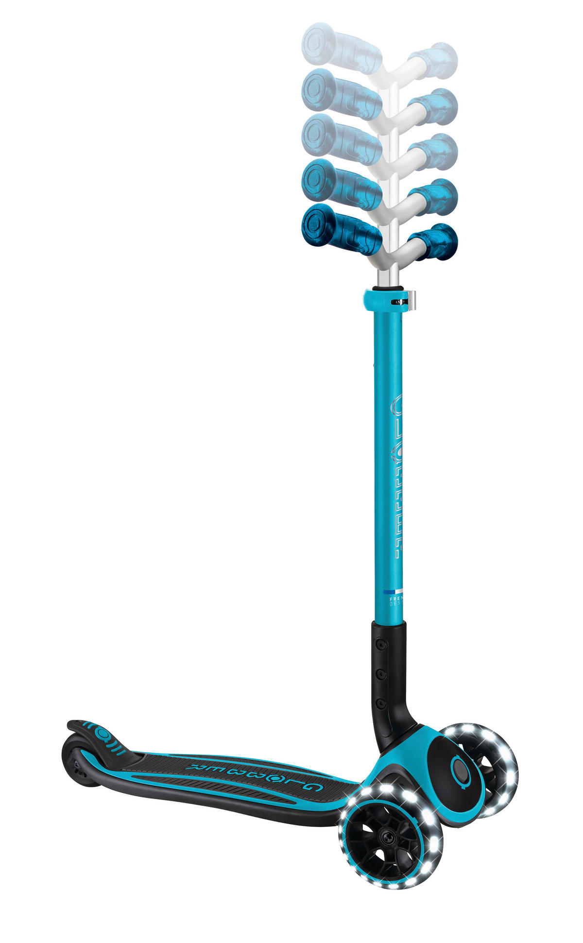 KINDERSCOOTER ACE LIGHTS  - Blau, Basics, Kunststoff (61/37/94,5cm) - GLOBBER