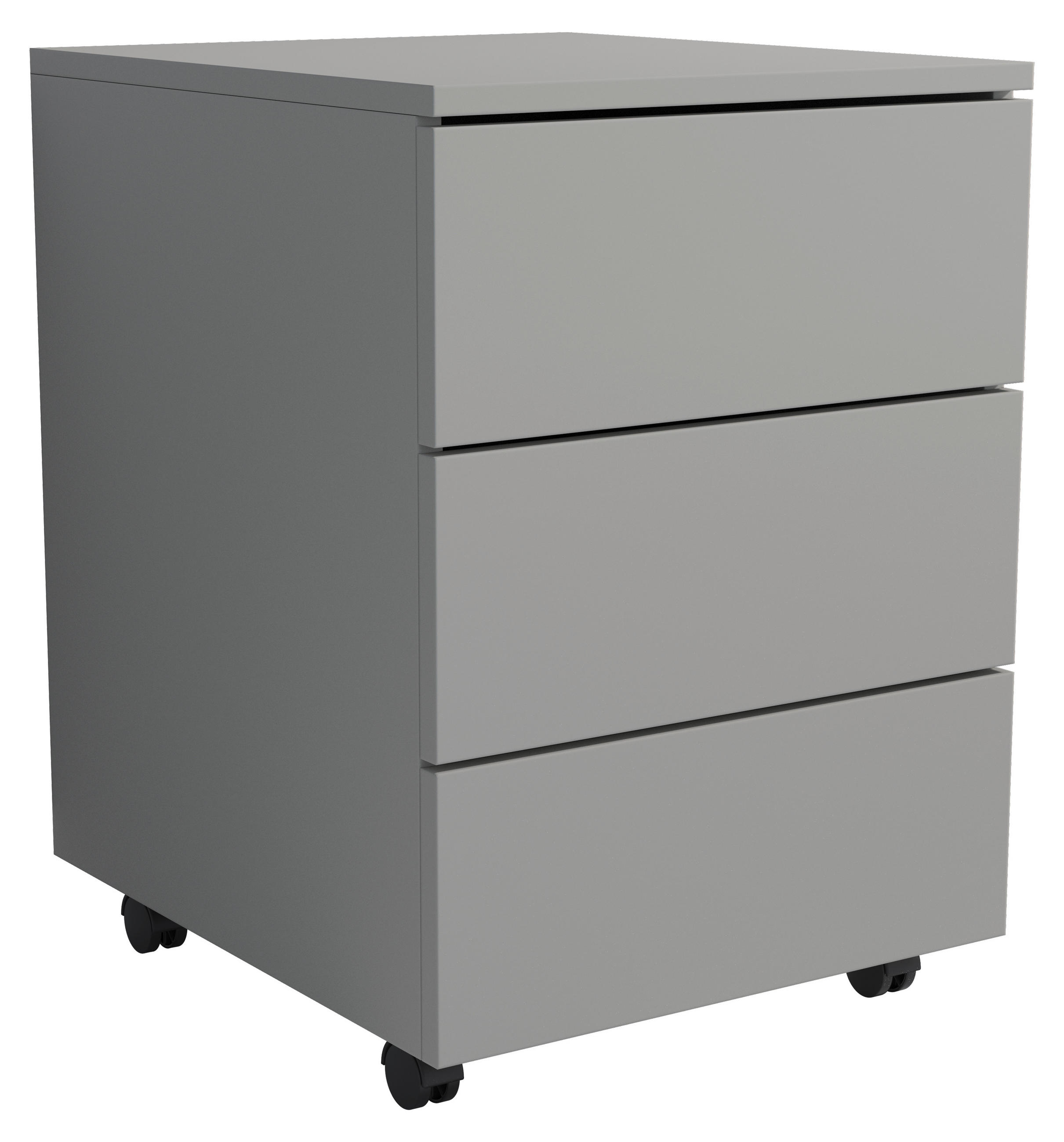 ROLLCONTAINER Grau  - Schwarz/Grau, Design, Holzwerkstoff/Kunststoff (39/55/45cm) - MID.YOU