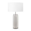 TISCHLEUCHTE - Chromfarben/Weiss, Trend, Glas/Textil (32/52cm) - MAYTONI