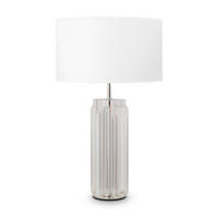 TISCHLEUCHTE - Chromfarben/Weiss, Trend, Glas/Textil (32/52cm) - MAYTONI