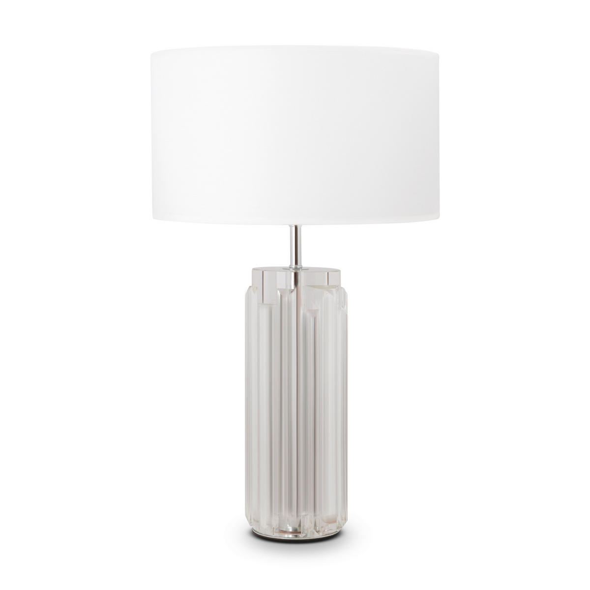 TISCHLEUCHTE - Chromfarben/Weiss, Trend, Glas/Textil (32/52cm) - MAYTONI