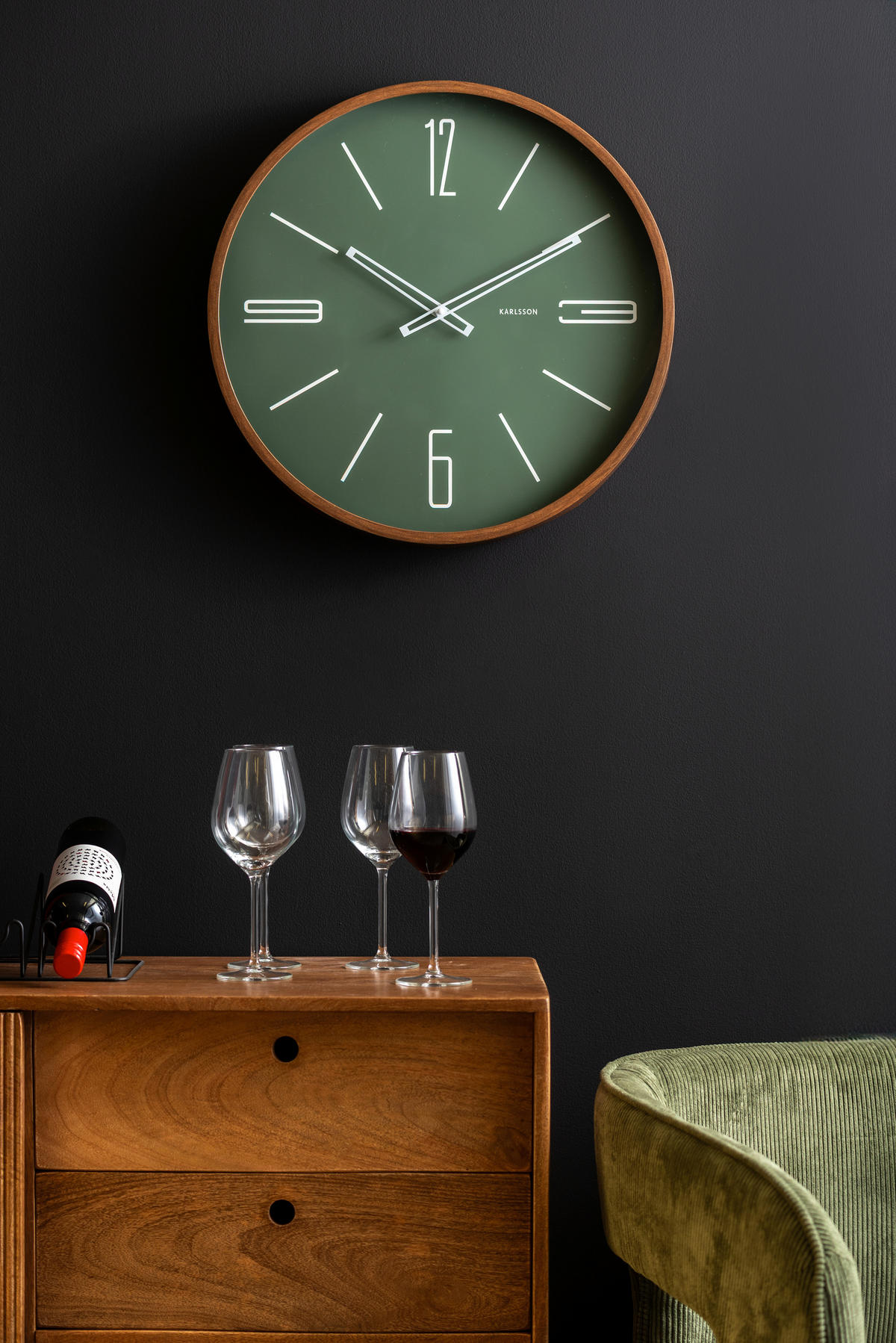 WANDUHR Marcado Grün  - Grün, Basics, Kunststoff (51cm) - Karlsson