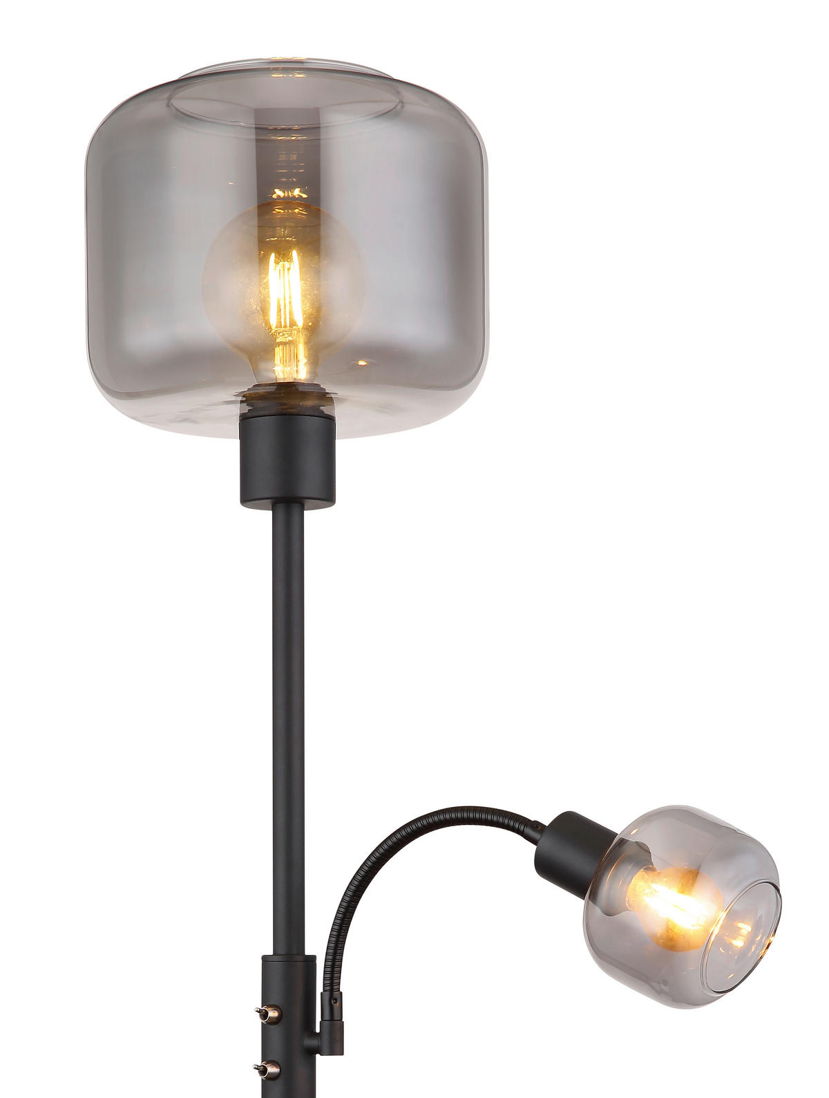 STEHLEUCHTE  25/165 cm   - Schwarz, Design, Glas/Metall (25/165cm) - Globo
