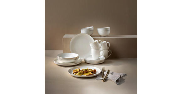 KOMBISERVICE Weiß, Goldfarben 20-teilig - Goldfarben/Weiß, Design, Keramik - Novel