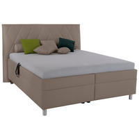 POLSTERBETT Matratze, Lattenrost, Bettkasten 160/200 cm  in Cappuccino  - Birkefarben/Silberfarben, KONVENTIONELL, Holz/Textil (160/200cm) - Esposa