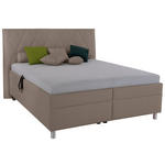 POLSTERBETT Matratze, Lattenrost, Bettkasten 160/200 cm  in Cappuccino  - Birkefarben/Silberfarben, KONVENTIONELL, Holz/Textil (160/200cm) - Esposa