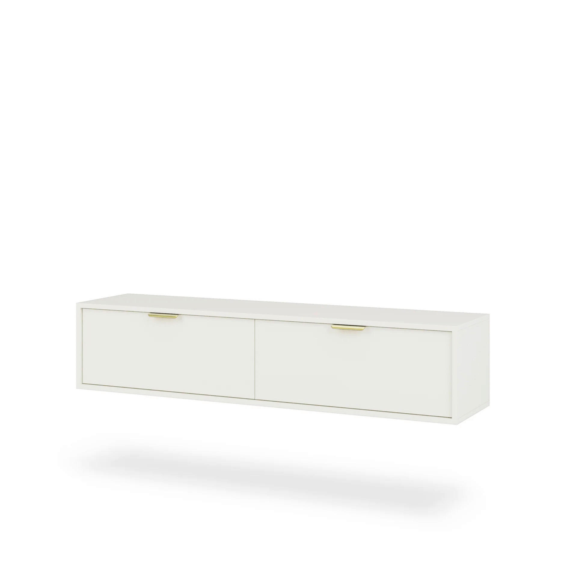 LOWBOARD  in 140/30/33 cm  - Goldfarben/Weiß, Design, Holzwerkstoff/Metall (140/30/33cm) - Livetastic