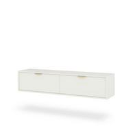 LOWBOARD  in 140/30/33 cm  - Goldfarben/Weiß, Design, Holzwerkstoff/Metall (140/30/33cm) - Livetastic