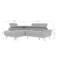 ECKSOFA Creme Struktur  - Silberfarben/Creme, KONVENTIONELL, Textil/Metall (207/268cm) - Carryhome