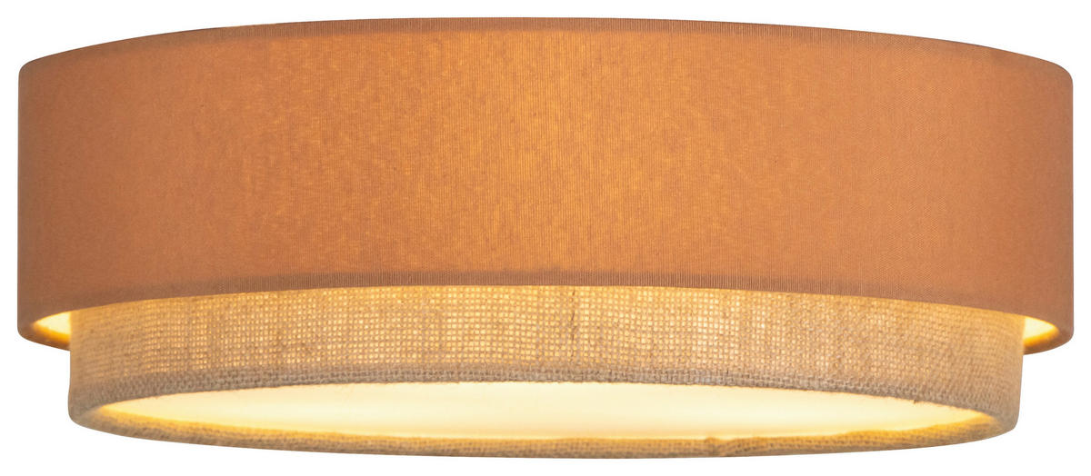 DECKENLEUCHTE 37/14 cm  - Naturfarben/Mokka, Trend, Kunststoff/Textil (37/14cm) - Collett's Monde