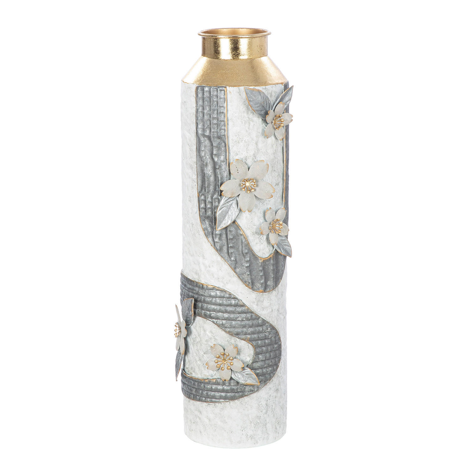 BODENVASE CHERRY BLOSSOM  - Goldfarben/Weiß, Basics, Metall (16/57cm)