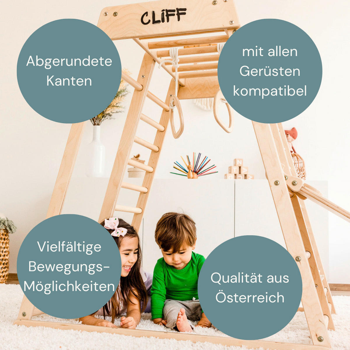 KLETTERGERÜST ZUBEHÖR  - Birkefarben, Basics, Holz (15/17cm) - CLIFF