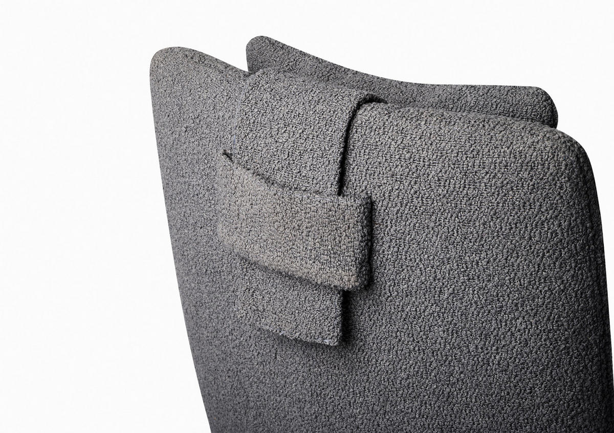 OTOČNÁ STOLIČKA, látka Teddy, tmavosivá - tmavosivá, Design, kov/textil (66/115-125/73cm) - Novel